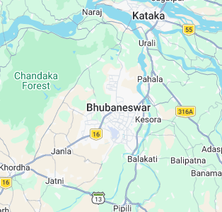 Map of Bhubaneswar